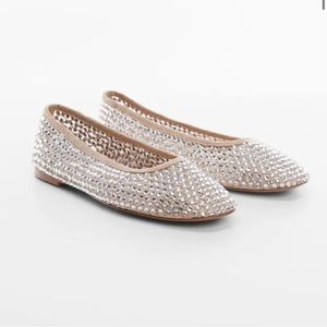 MANGO Rhinestone ballerina flats